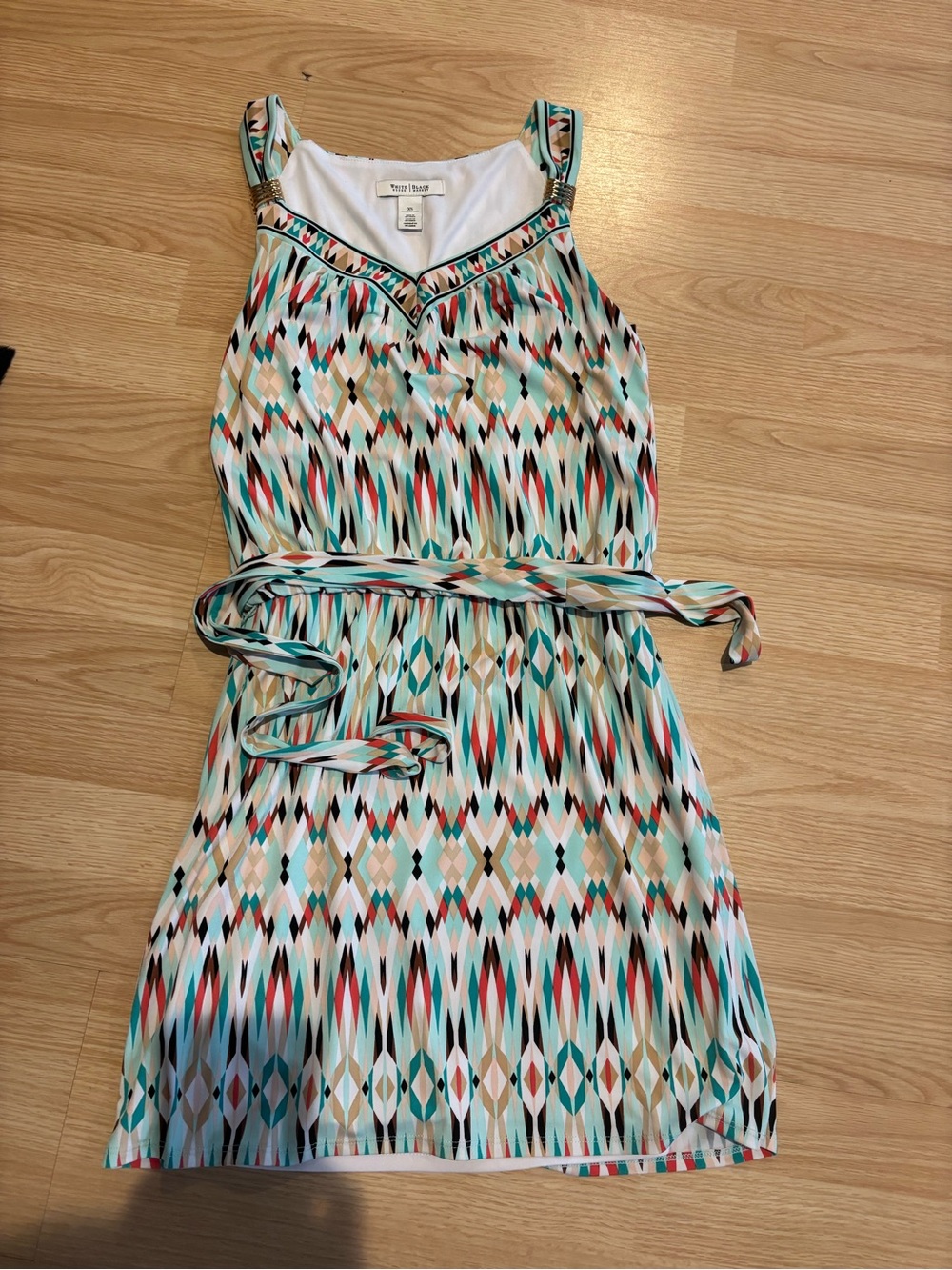 White House Black Market Multicolor Geometric Print Tank Top